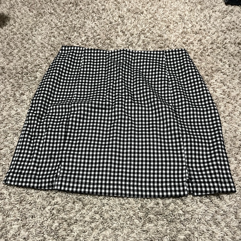 Eyeshadow Black and White Gingham Skirt